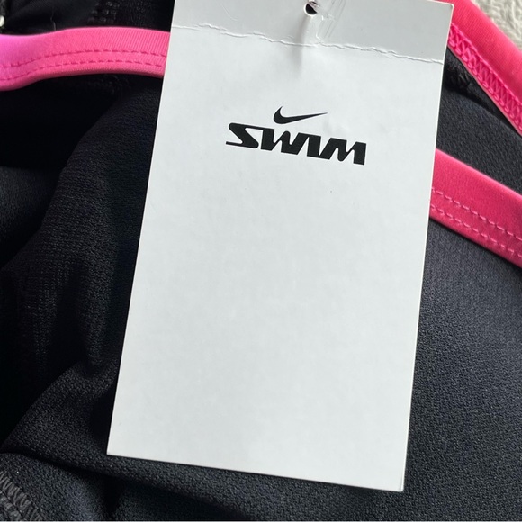 Nike Black w Pink Ombre Straps Cut-Out Back One-Piece Swimsuit NWT Size L - Picture 6 of 10